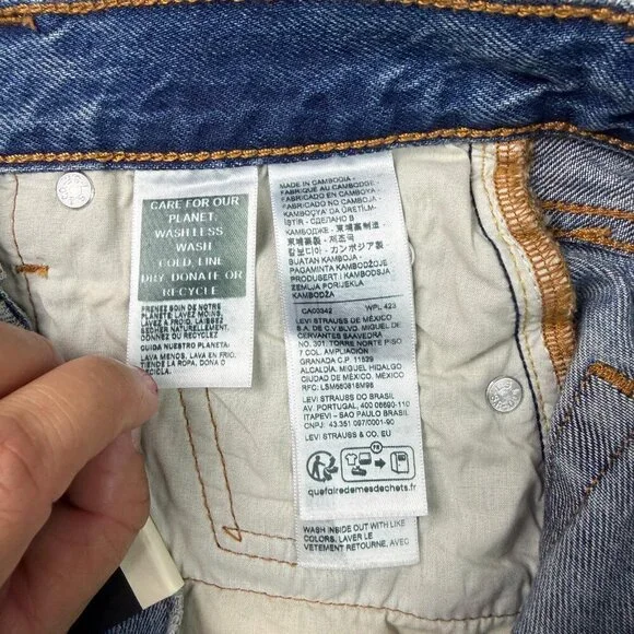 Levi’s Premium Iconic Long Denim Maxi Skirt Blue Women’s 24 / 00 / XXS NWT - Picture 13 of 15